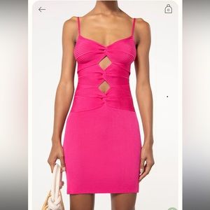 Cult Gaia Zenda Knit Cut Out Mini Dress Pink XS